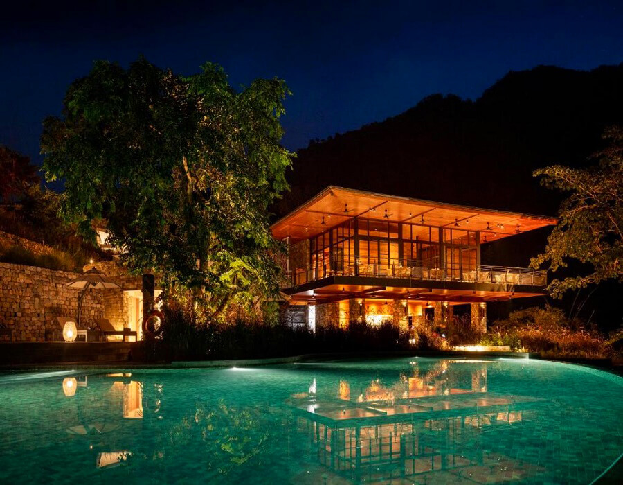 Laxman Jhula view from Tapovan hotels